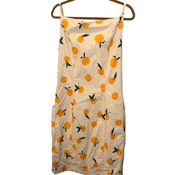 maeve x dylan mierzwinski Orange citrus print jumper dress L - Picture 3 of 5